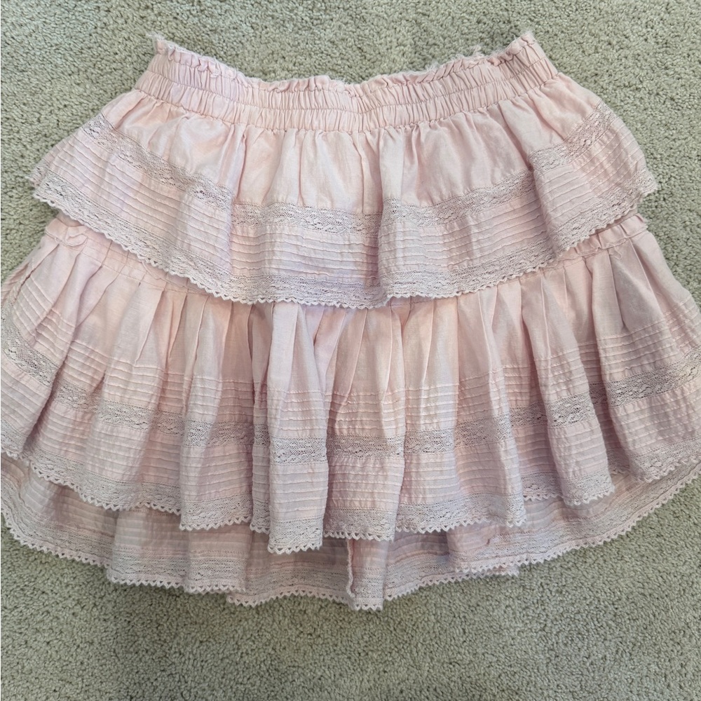 Loveshackfancy Pink Ruffle Skirt